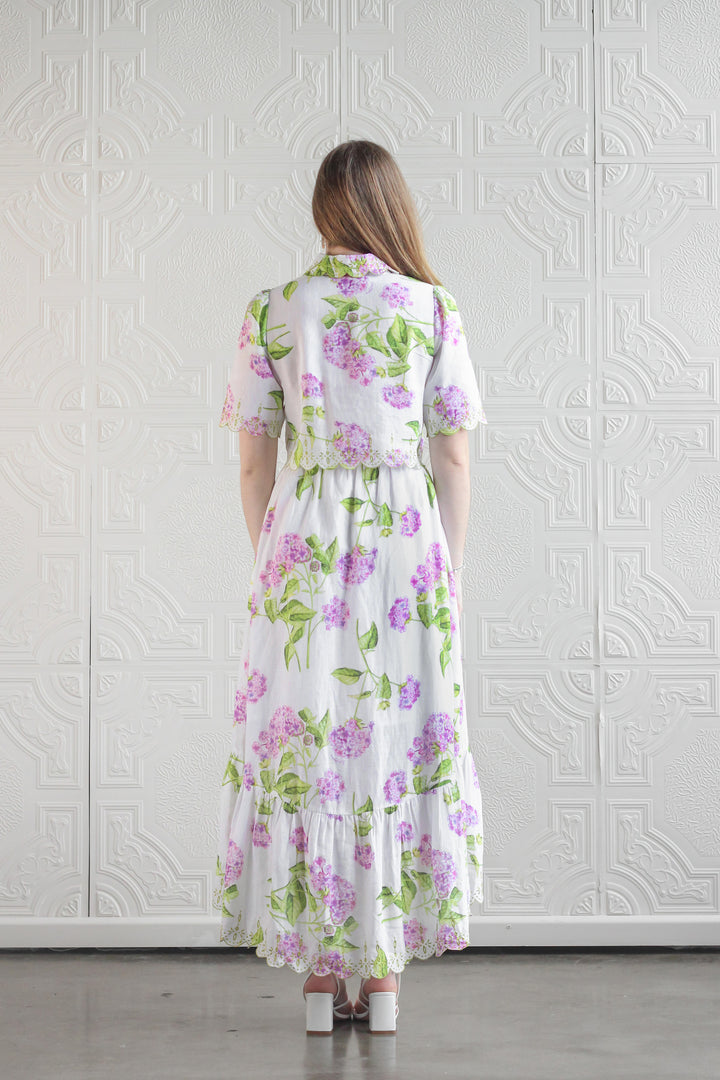 Banded Wrap Skirt in Lilac Flora