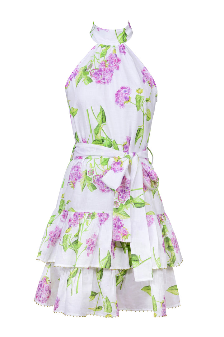 Halter Mini Dress in Lilac Flora
