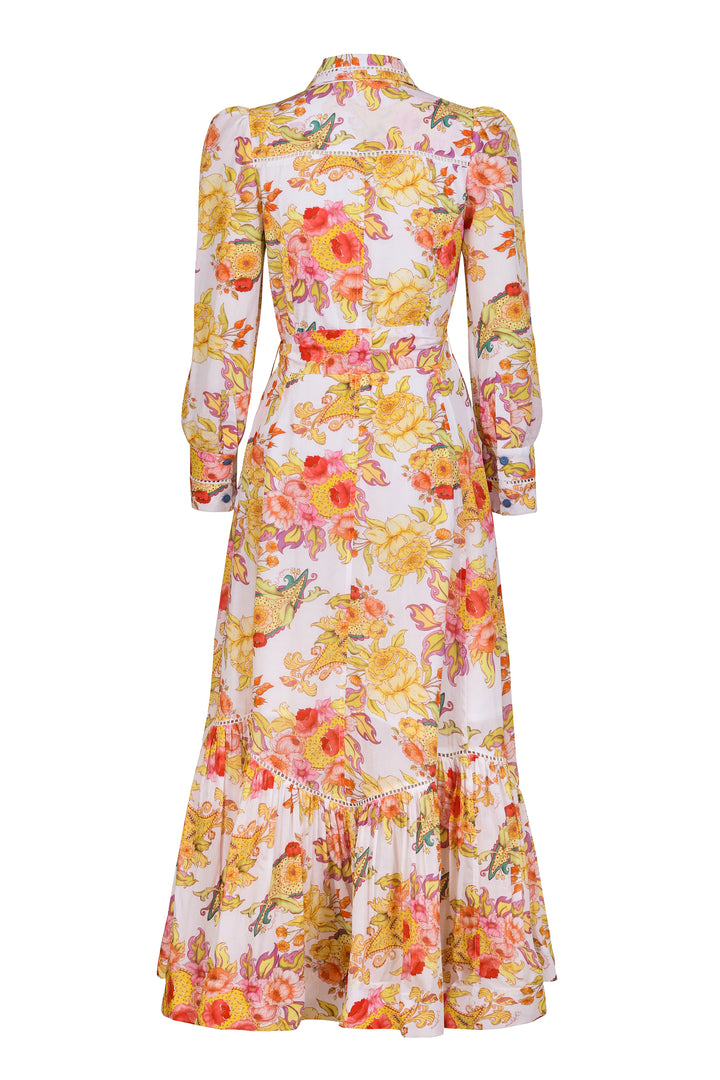 Trench Maxi Dress in Luminous Petal