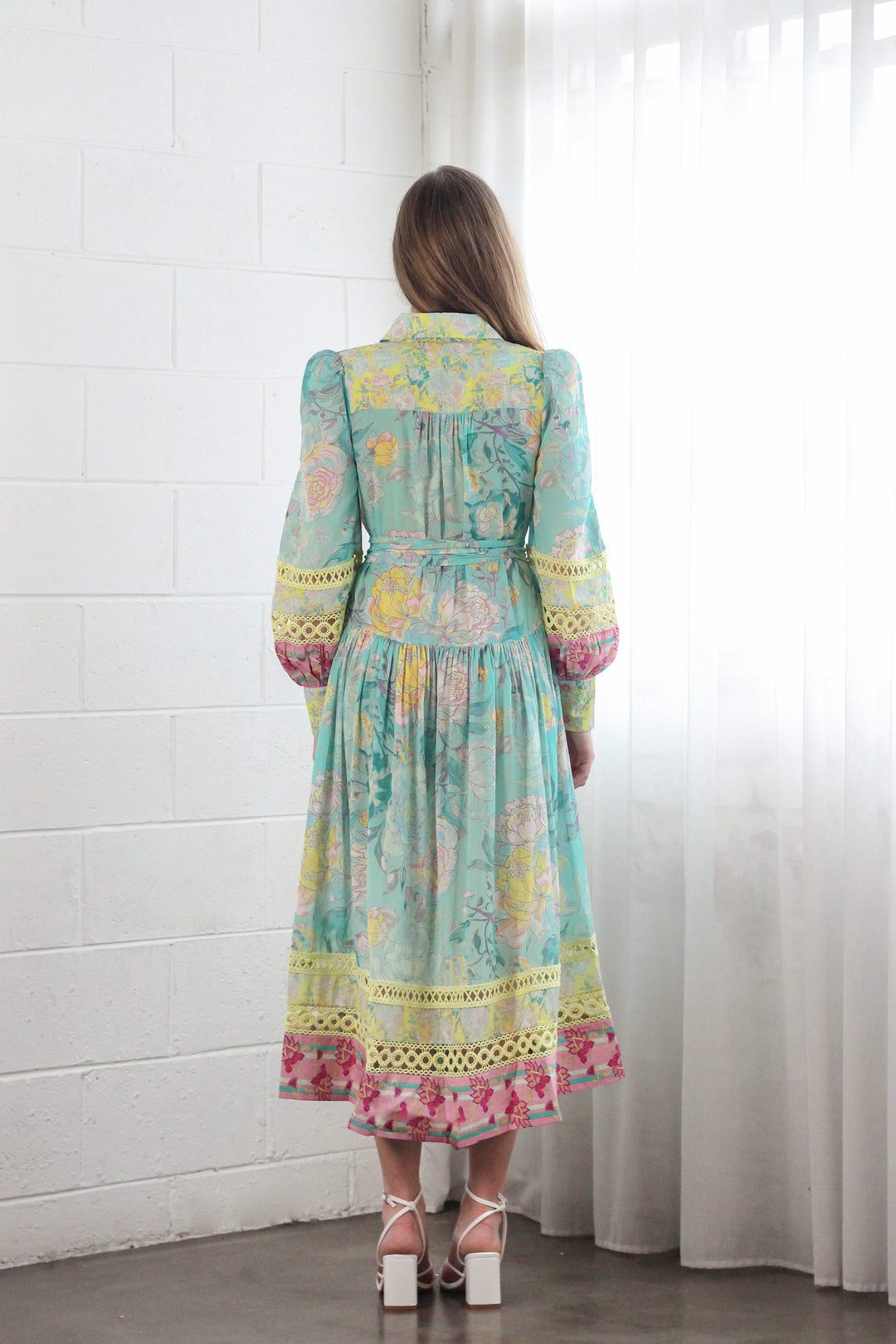 Maxi Shirt Dress in Rose Azure