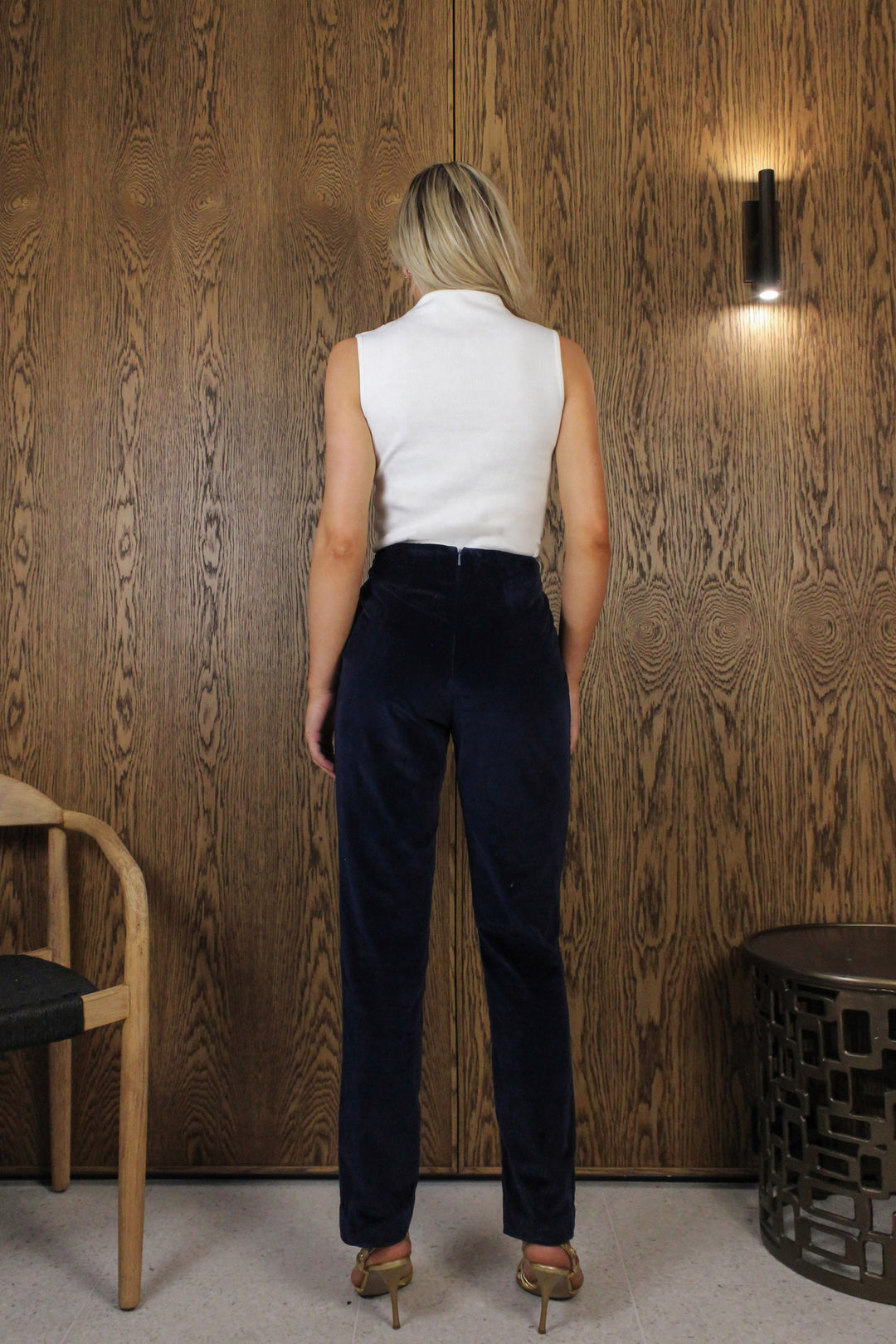 Mock Neck Sleeveless Tee in White