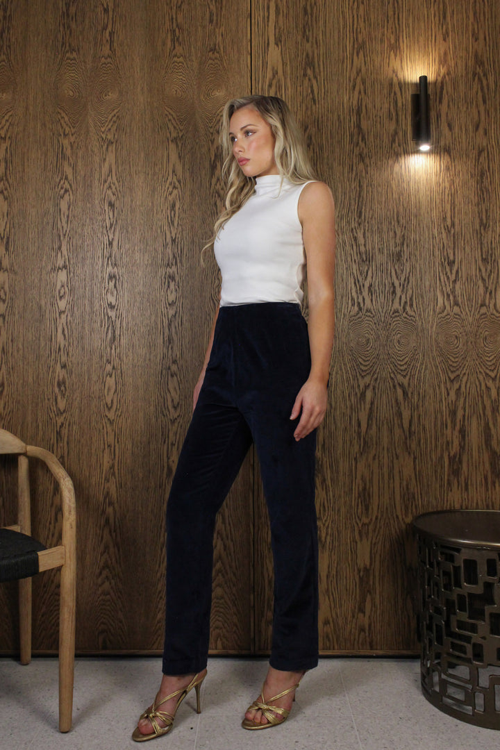 Mock Neck Sleeveless Tee in White