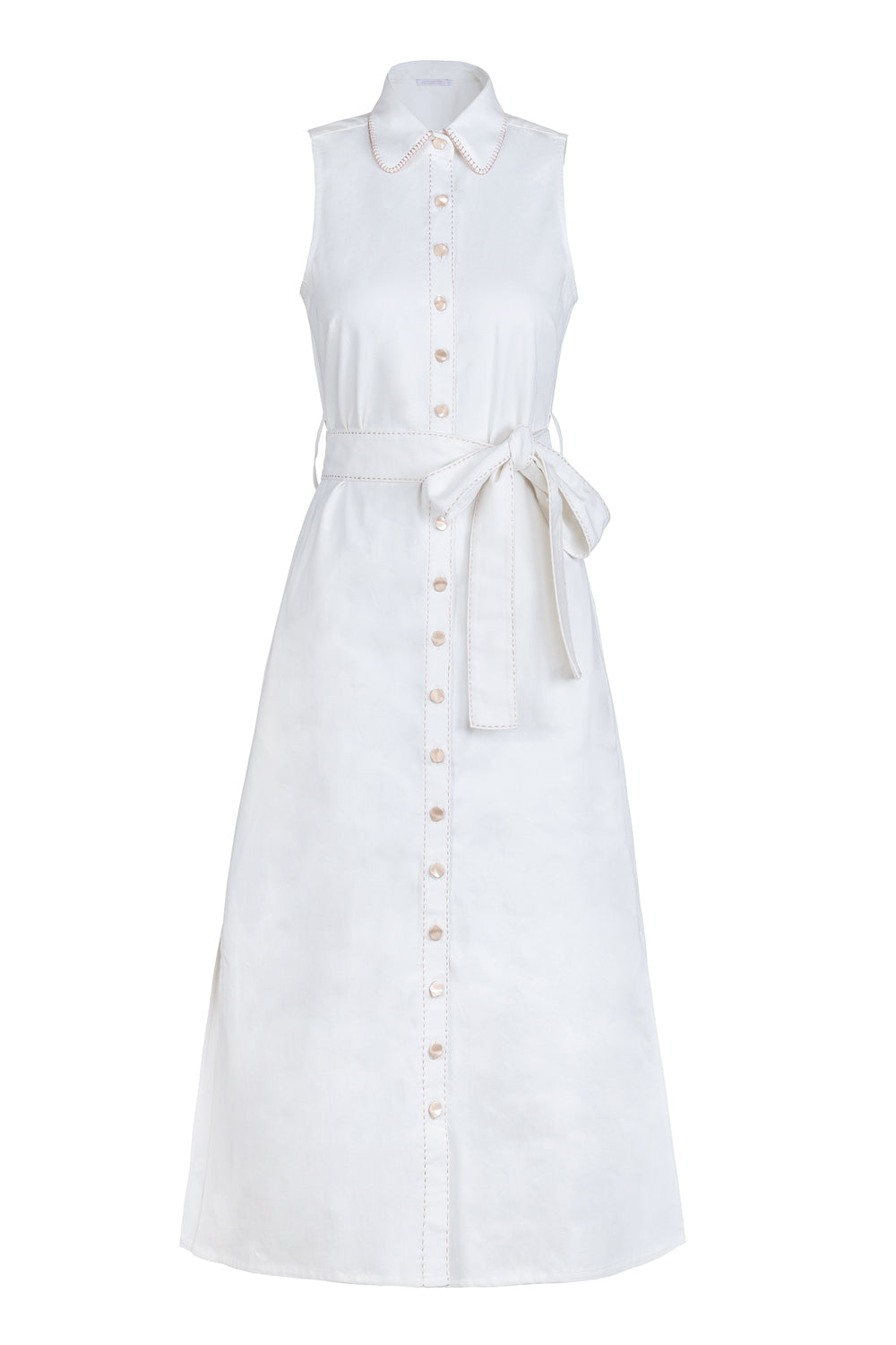 Sleeveless Button Down Maxi Dress in Off White Lulu Zagame Sleeveless Button Down Maxi Dress in Off White Lulu Zagame