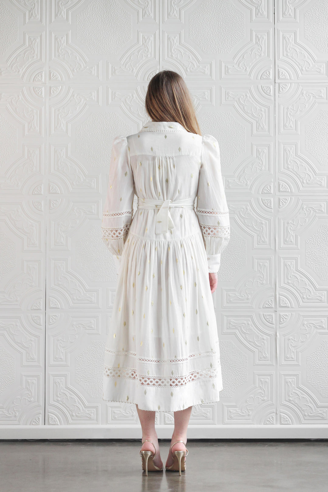 Trench Maxi Dress in Off White