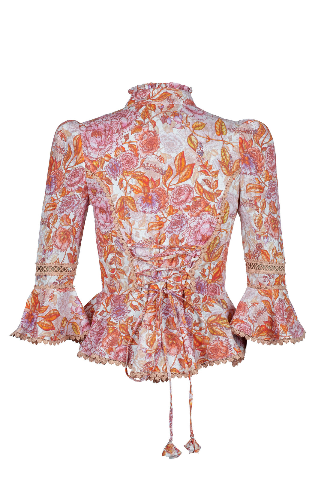 Peplum Cropped Jacket in Jardin Bouquet