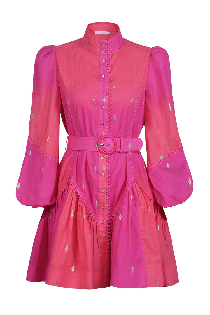Empire Mini Dress in Pink Ombre