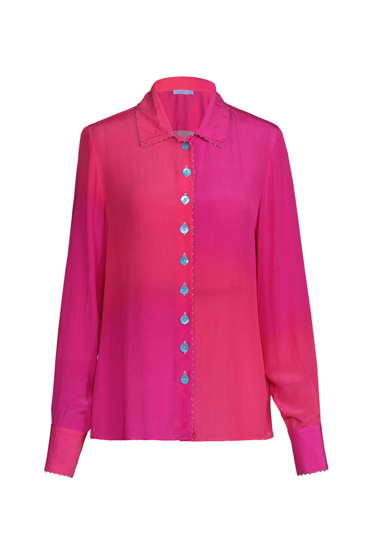 Tailored Shirt in Pink Ombre