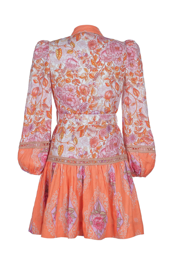 Pintuck Mini Dress in Jardin Bouquet