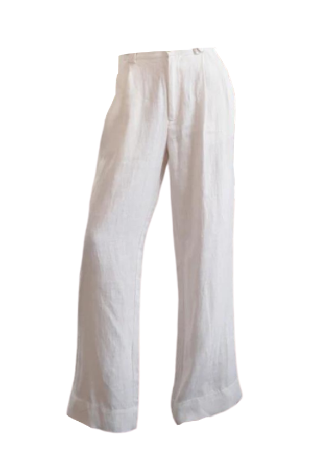 Pleated Trouser in Cream