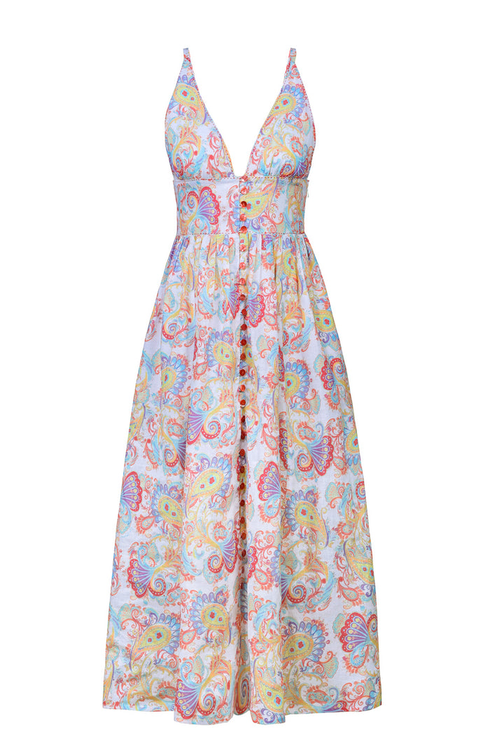 Bralet Midi Dress in Pomodore Flora