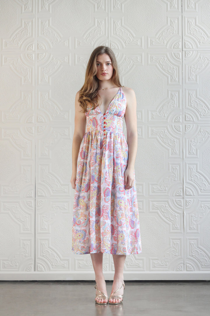 Bralet Midi Dress in Pomodore Flora