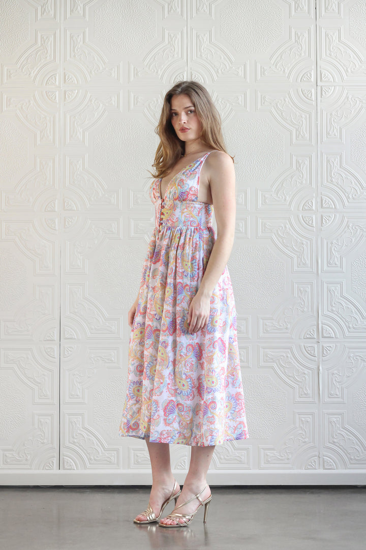 Bralet Midi Dress in Pomodore Flora