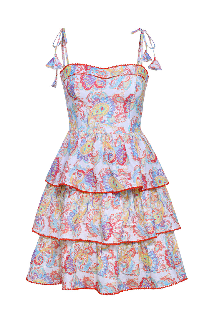 Bustier Mini Dress in Pomodore Flora