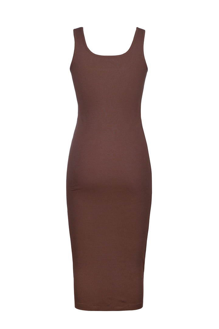 Rib Dress in Chocolate