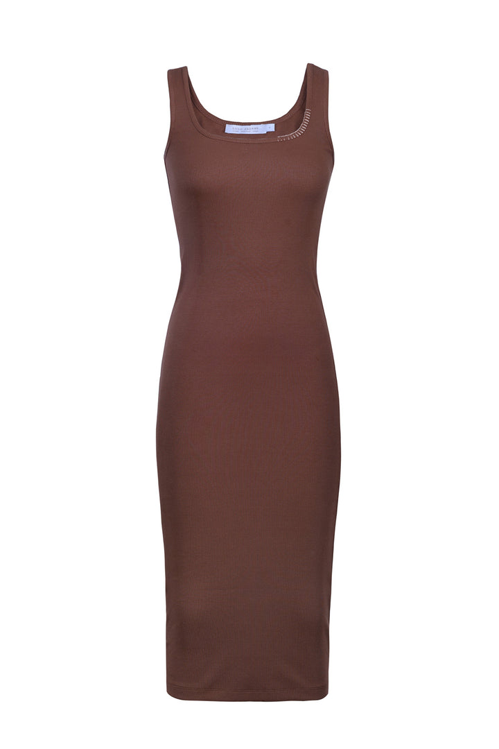 Rib Dress in Chocolate