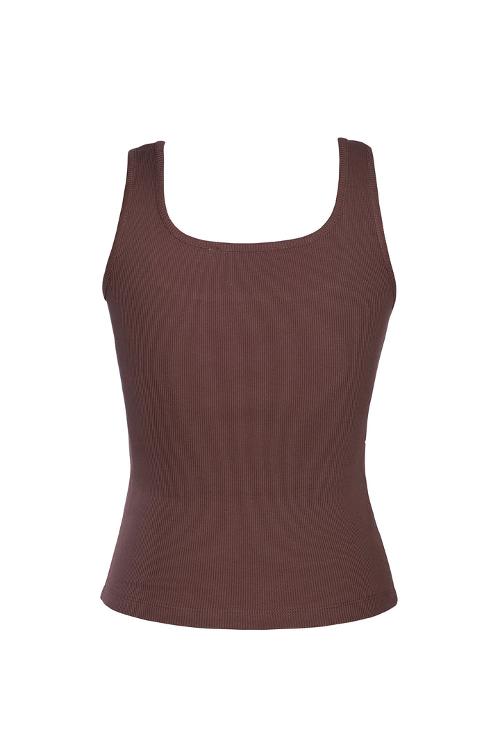 Rib Tank in Chocolate
