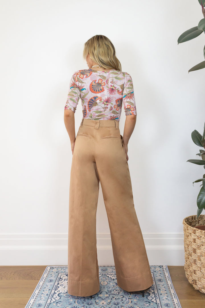 Fitted Tee in Blush Florentine