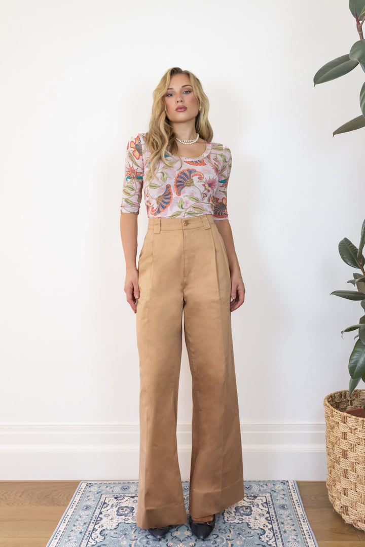 Fitted Tee in Blush Florentine