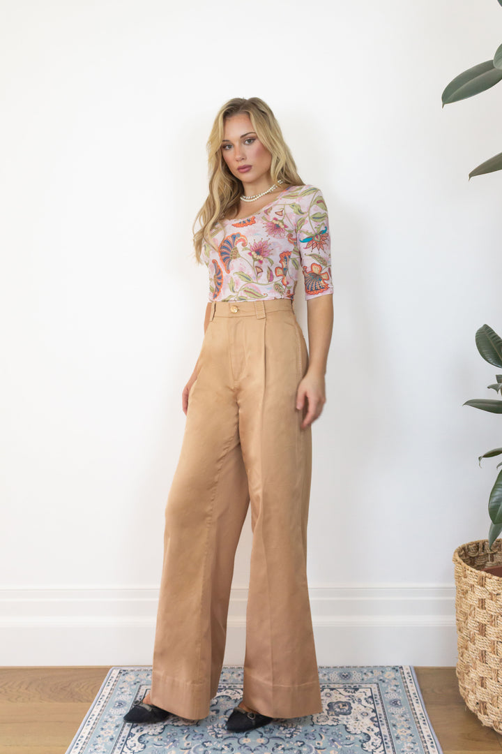 Fitted Tee in Blush Florentine