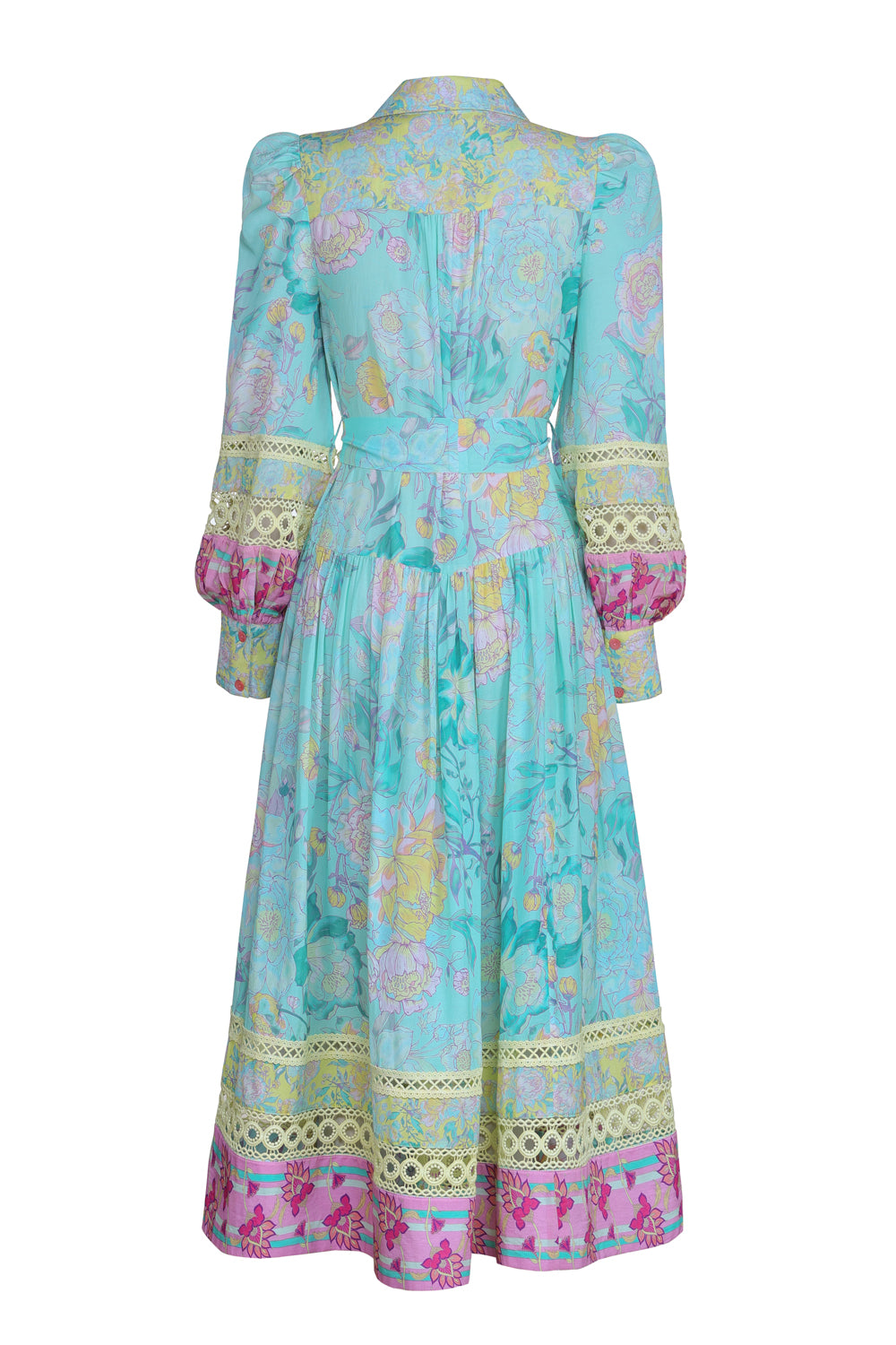 Maxi Shirt Dress in Rose Azure