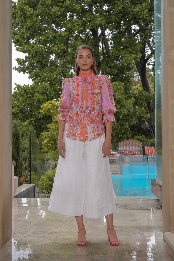 Ruffle Blouse in Jardin Bouquet