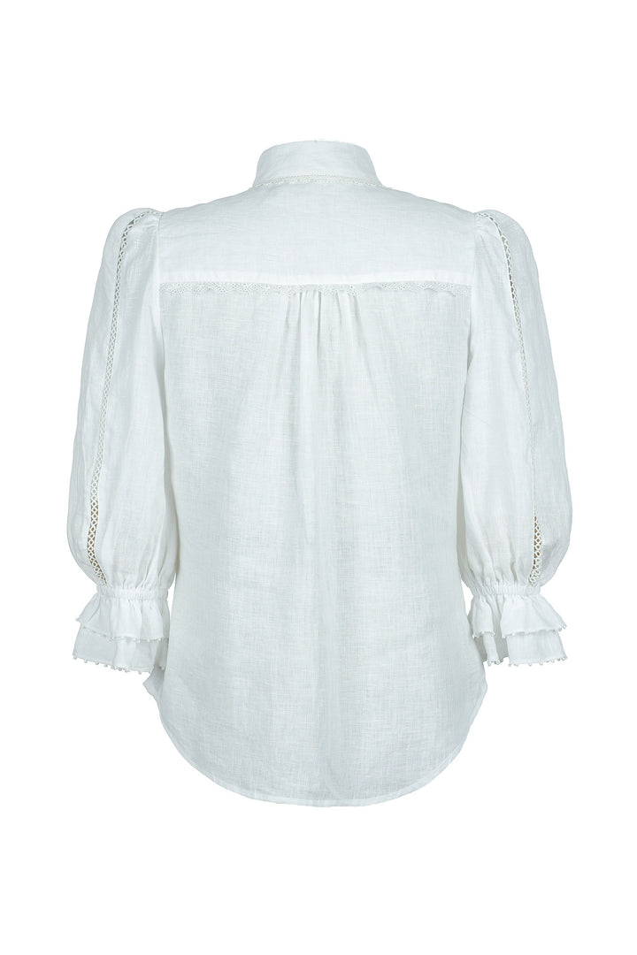 Ruffle Blouse in White
