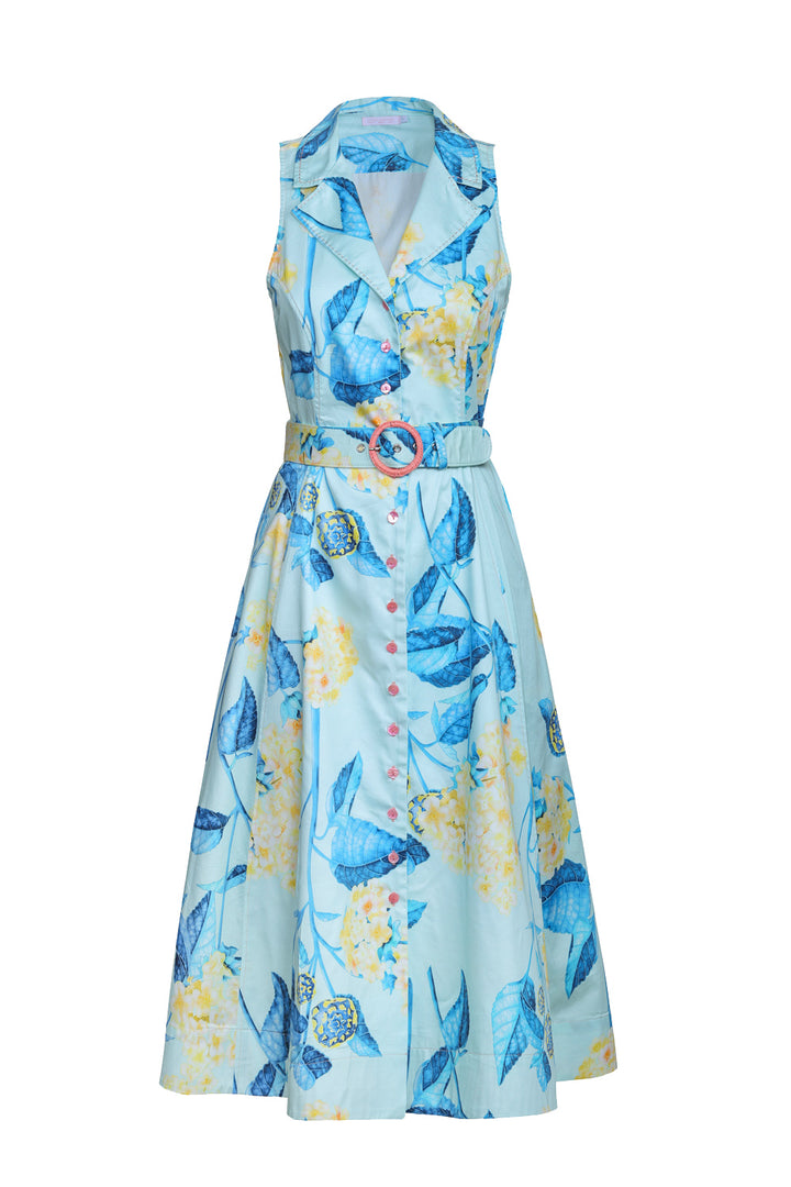 Sleeveless Trench Midi Dress in Sardi Wild Flower