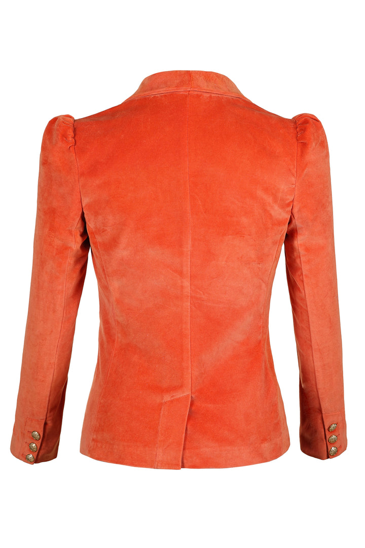 Shawl Collar Blazer in Orange Flame
