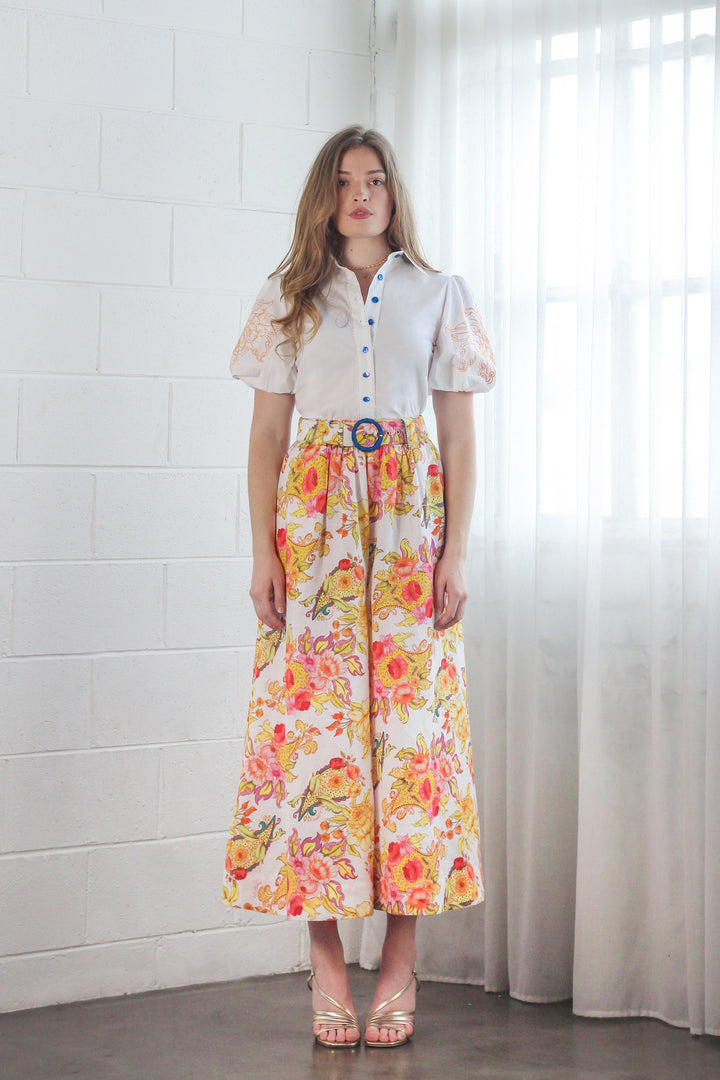 Super Wide Culotte in Luminous Petal