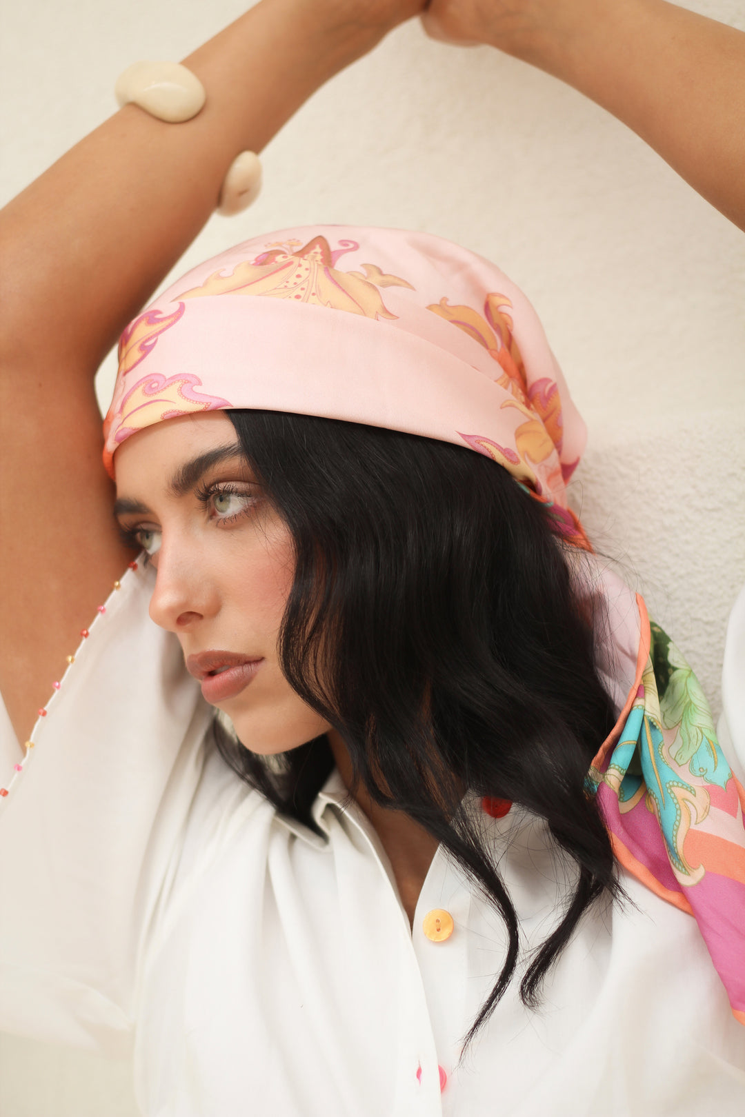 Silk Scarf in Blush Romance