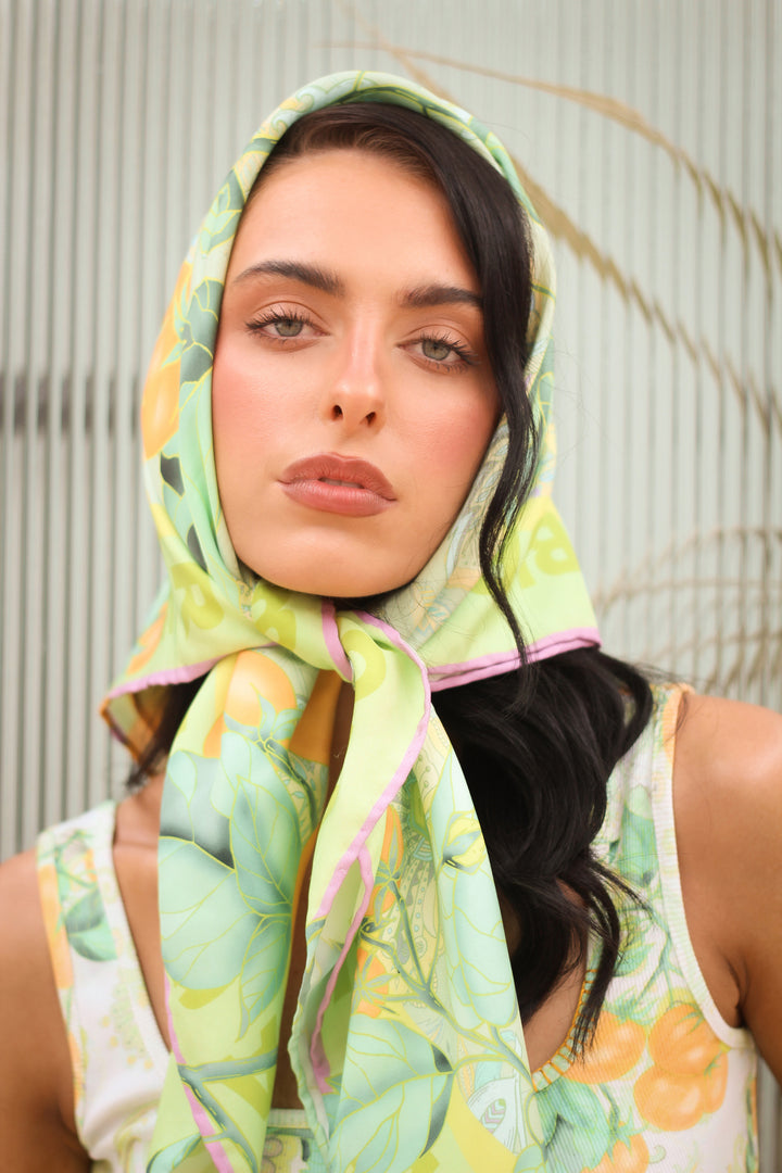 Silk Scarf in Golden Pomme