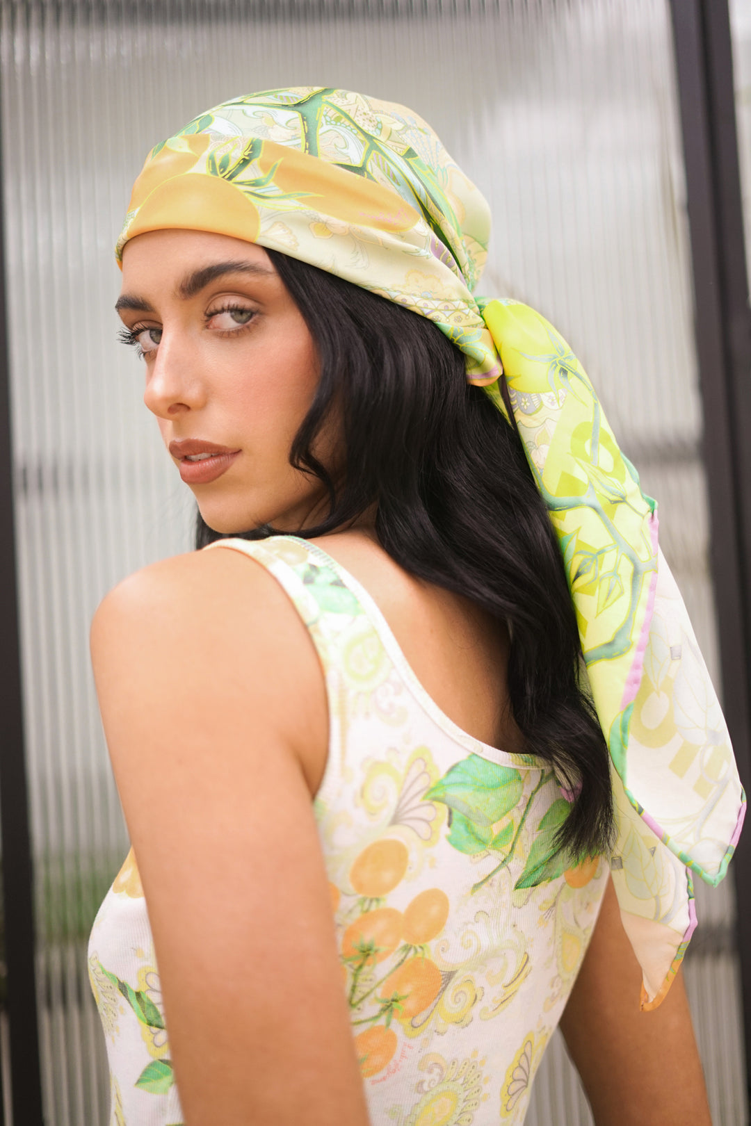 Silk Scarf in Golden Pomme