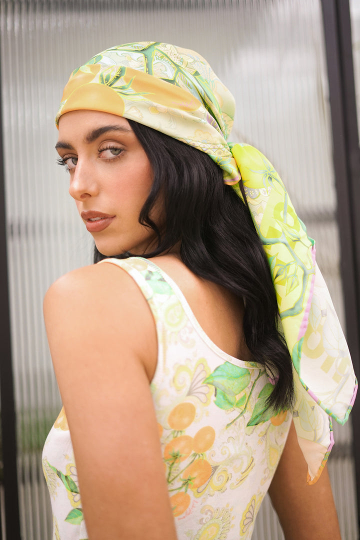 Silk Scarf in Golden Pomme