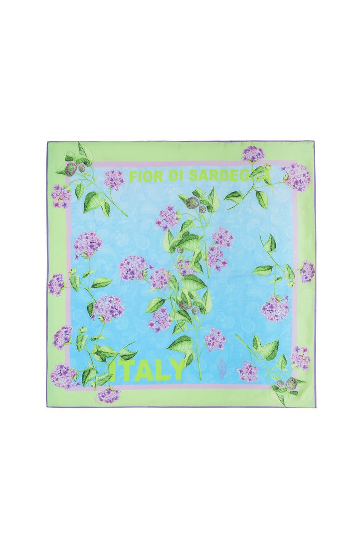 Silk Scarf in Lilac Flora