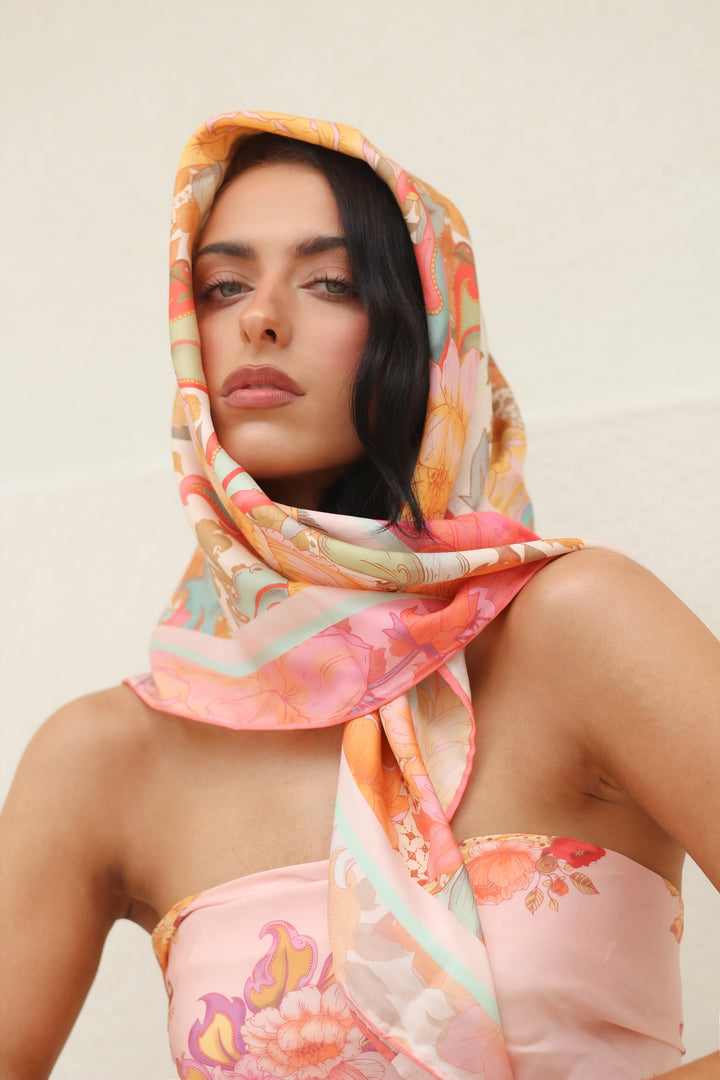 Silk Scarf in Tremezzo Blush