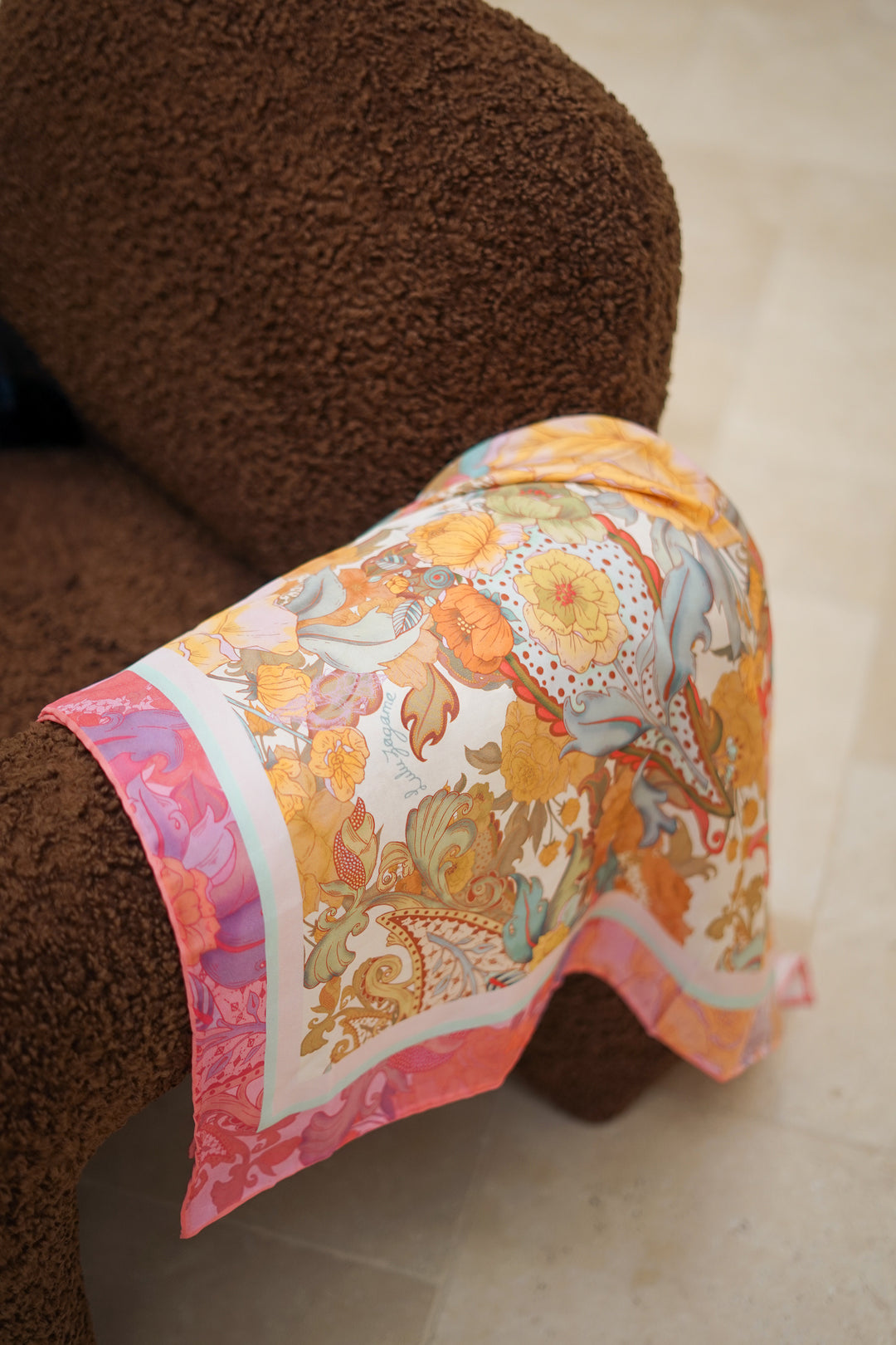 Silk Scarf in Tremezzo Blush
