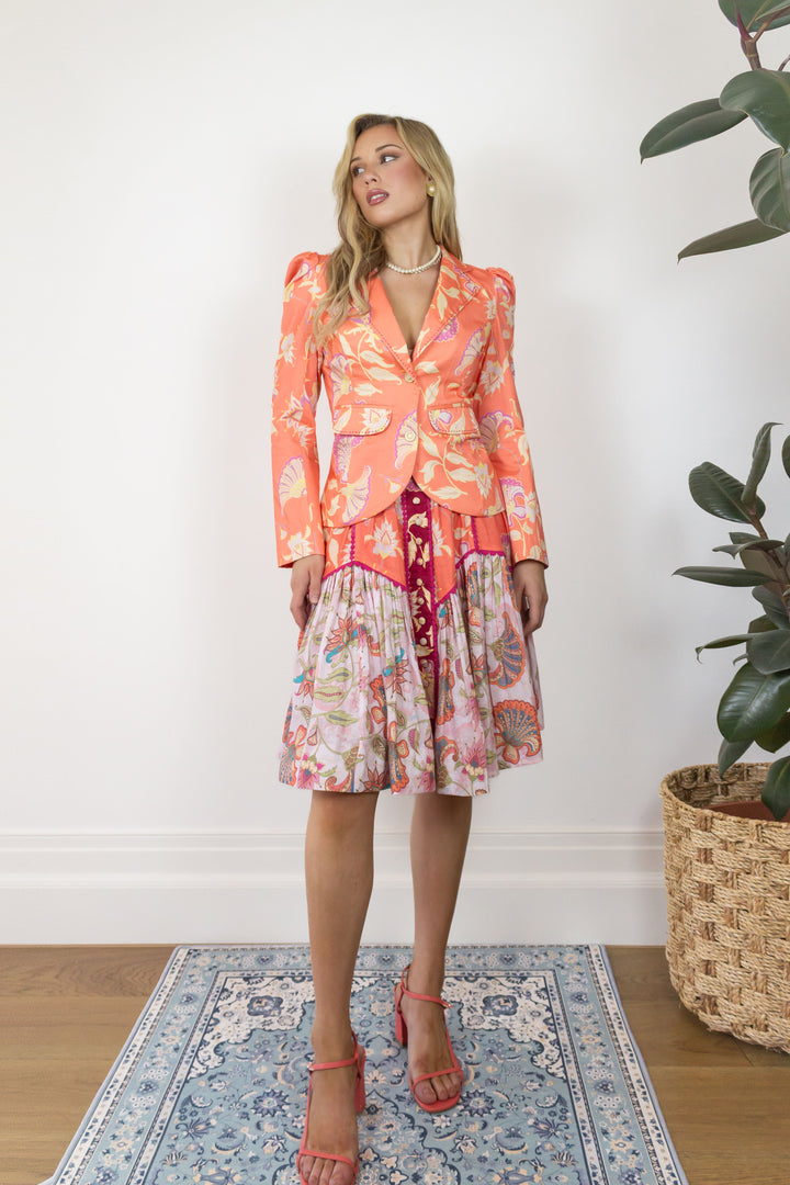 Tailored Blazer in Pumpkin Florentine