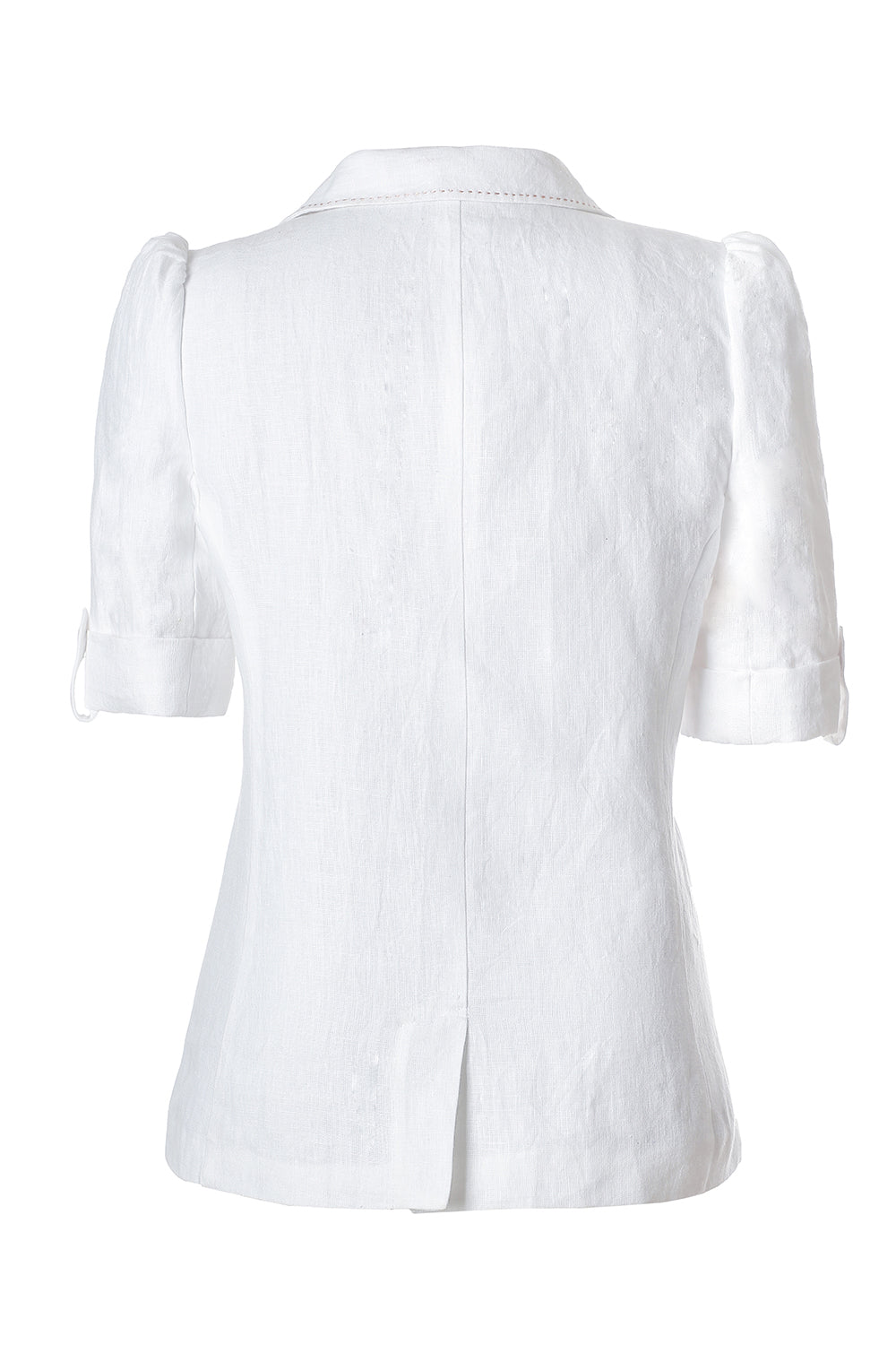 Short Sleeve Tailored Blazer in White