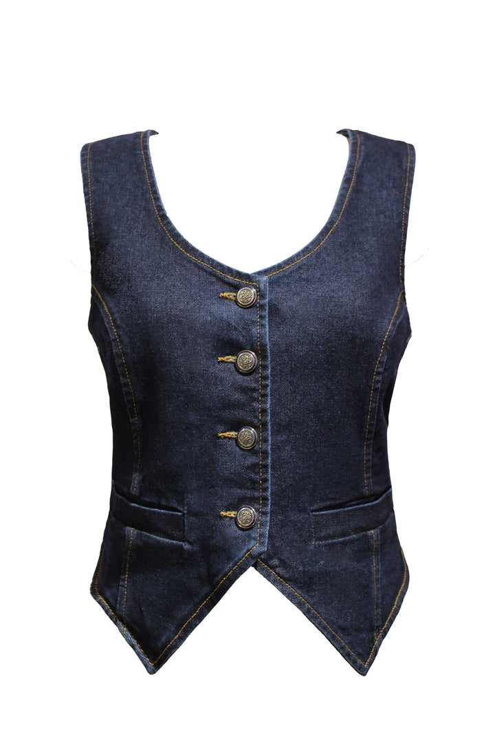 Tailored Waistcoat in Dark Wash