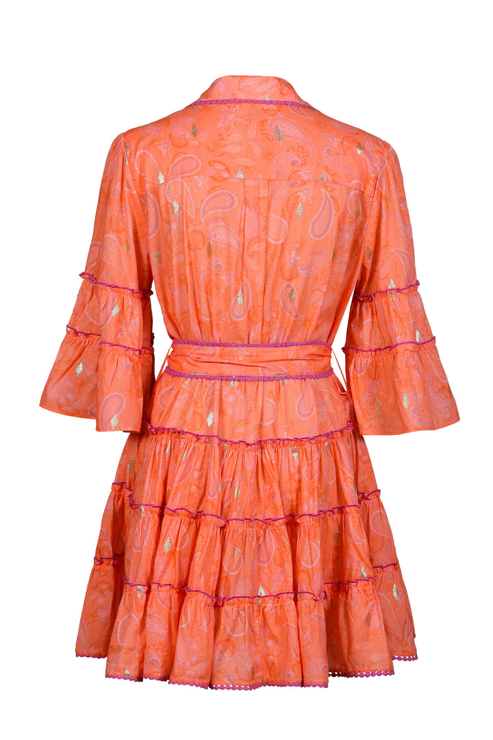 Tiered Mini Dress in Blushing Paisley