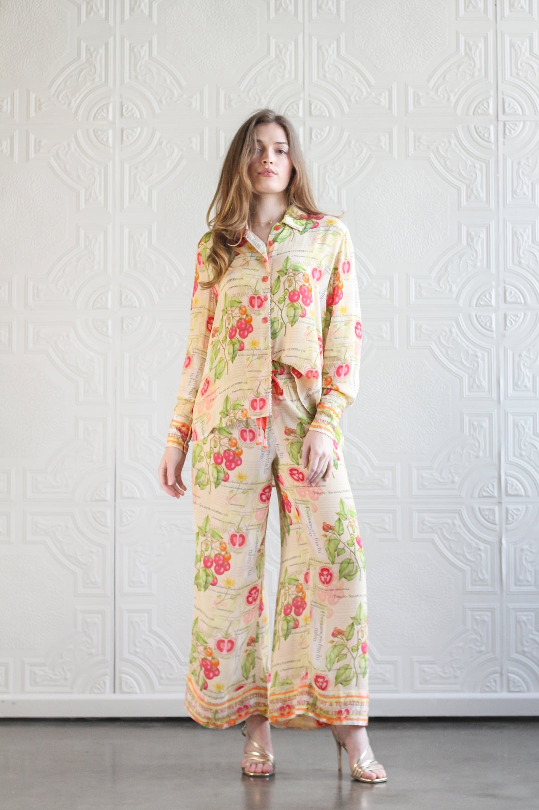 Elasticated High Waist Pant in Tomato Anatomica