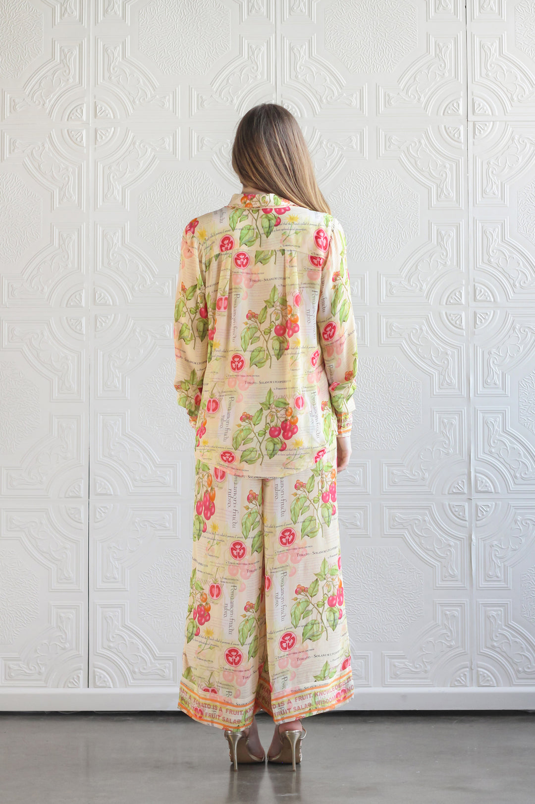 Elasticated High Waist Pant in Tomato Anatomica