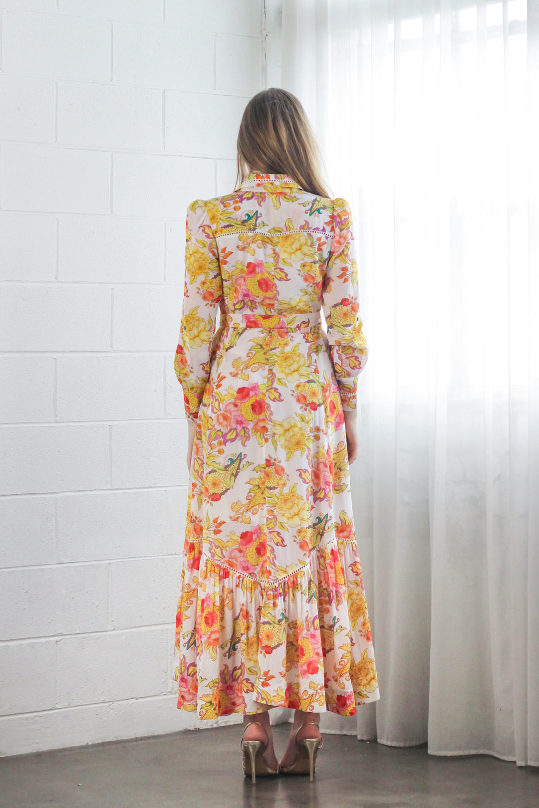 Trench Maxi Dress in Luminous Petal
