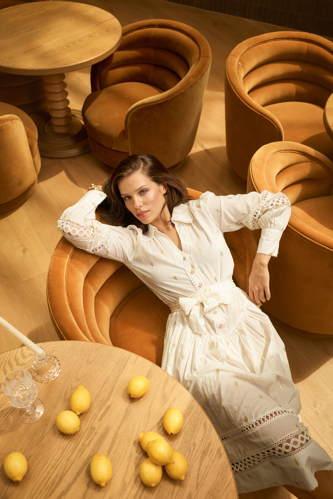 Trench Maxi Dress in Off White