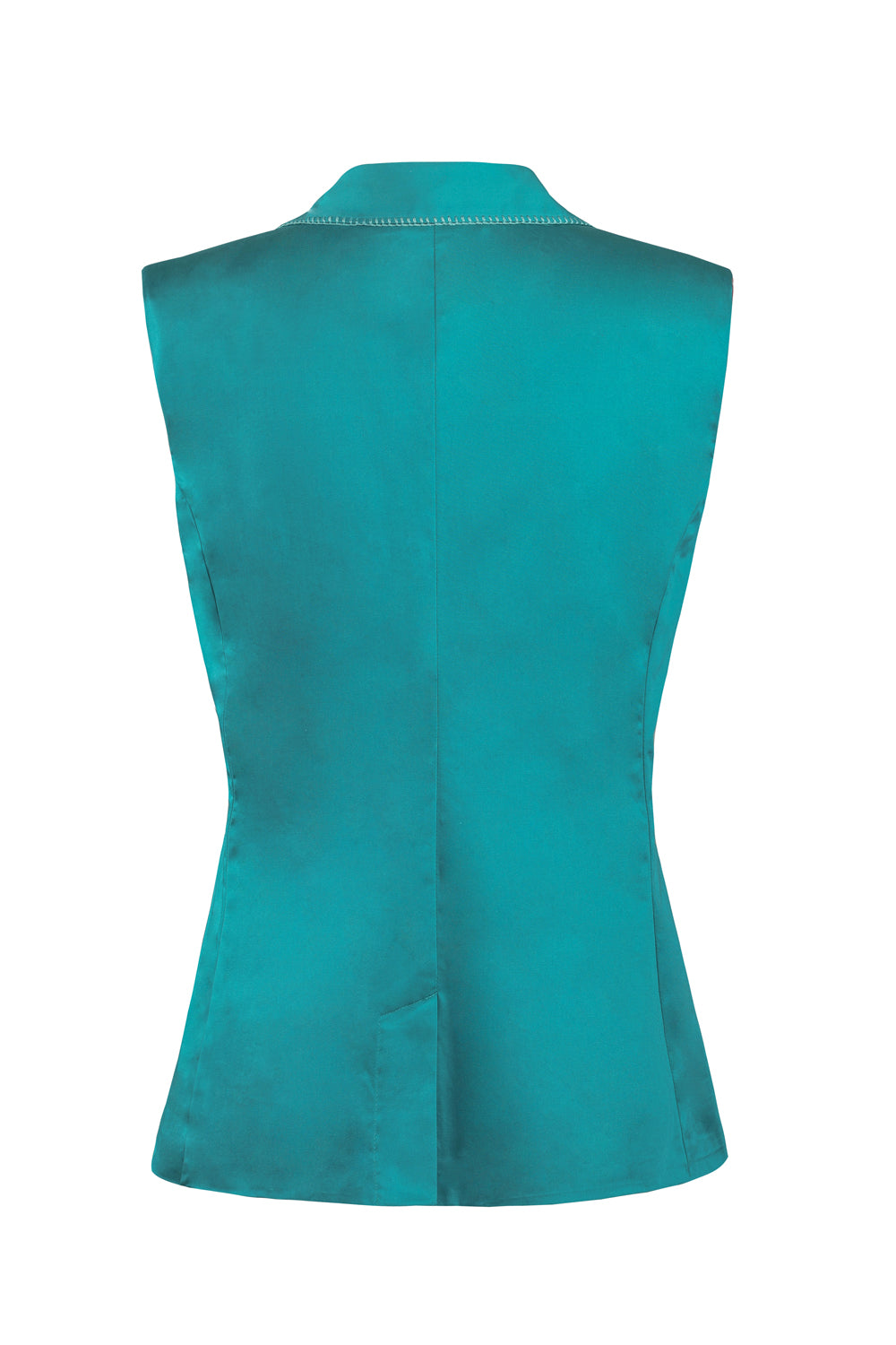Sleeveless Blazer in Turquoise
