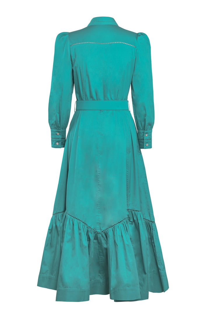 Trench Maxi Dress in Turquoise