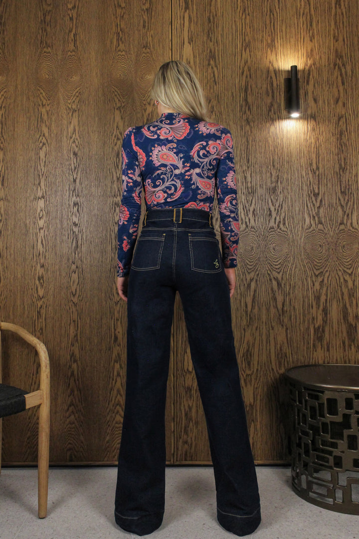 Turtleneck Long Sleeve Tee in Evening Flora