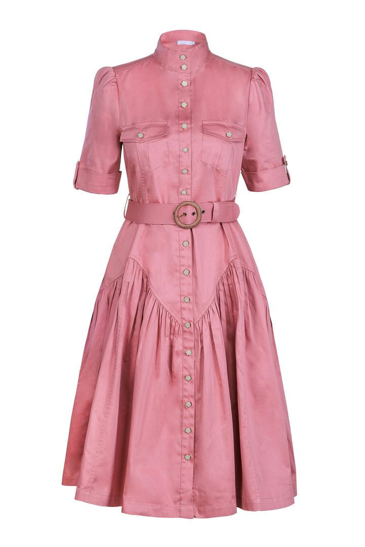 Utility Midi Dress in Dusk Pink