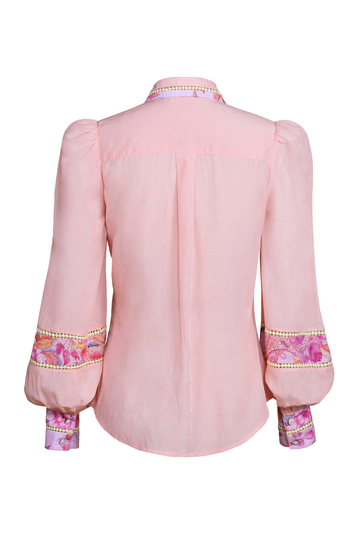 Lantern Sleeve Blouse in Violet Harmony