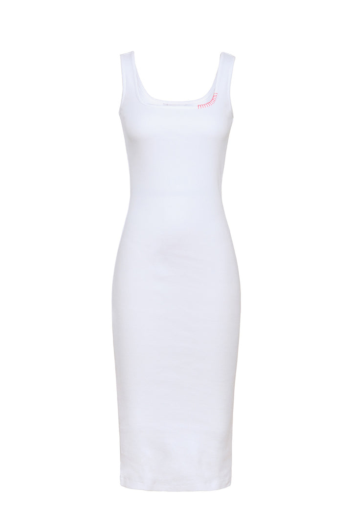 Rib Dress in White